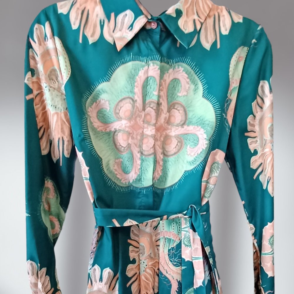 Funky Jellyfish print Pleated A-line dress size 8-10